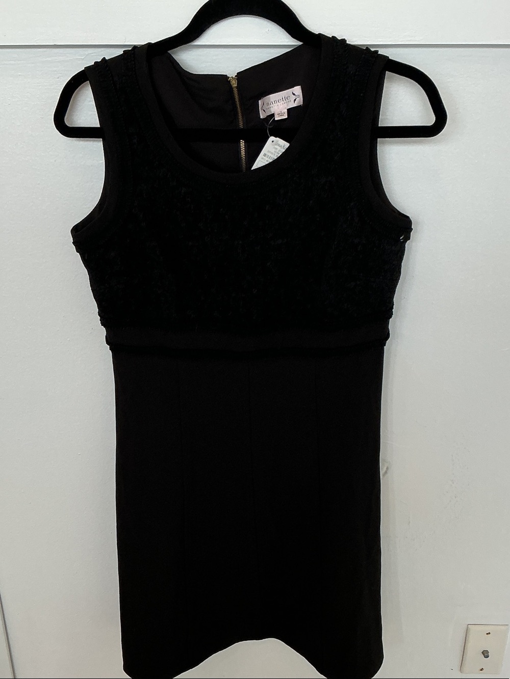 Nannette Black Sleeveless Textured Knit Sheath Dress
